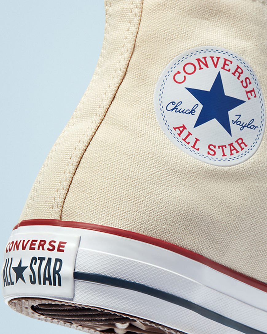 Zapatillas Altas Converse Chuck Taylor All Star Classic Hombre Beige Blancas | PE 74LEW2